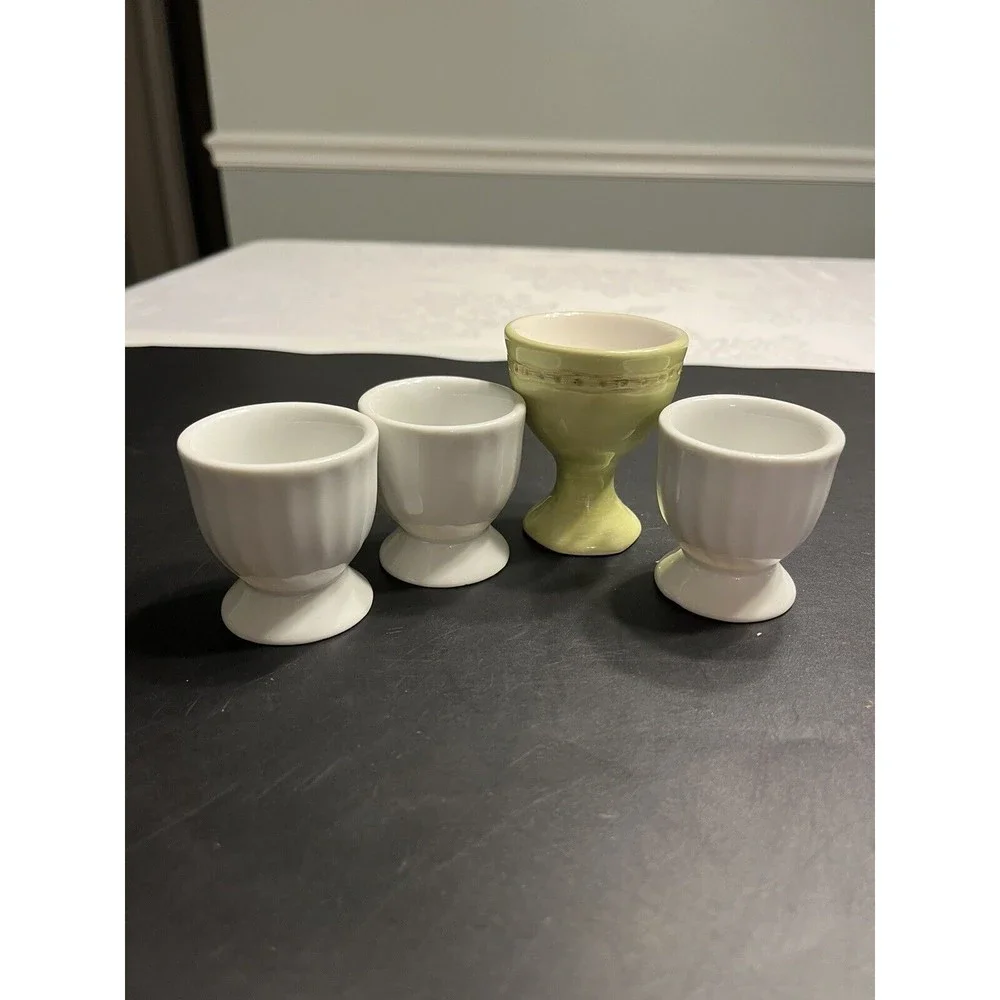 Lot of 4 Pottery Barn & Pier 1 Ceramic Egg Cups